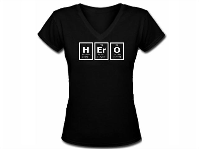 Hero-periodic table of element geeks women/girls top tshirt